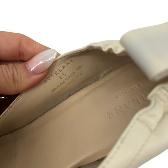 EVERLANE The Day Heel White Bone Stacked Shoes Slip On Italian Leather 8.5 NEW - Picture 13 of 14